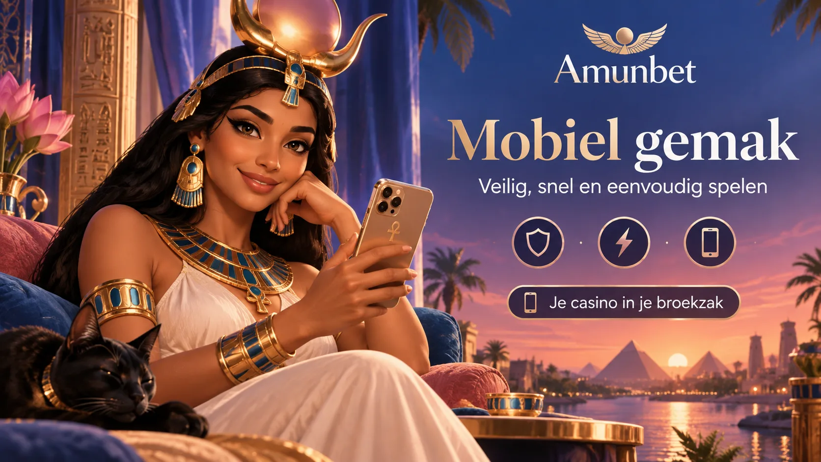 Amunbet klantenservice banner — mobiel contact opnemen met de Amunbet support via live chat en e-mail