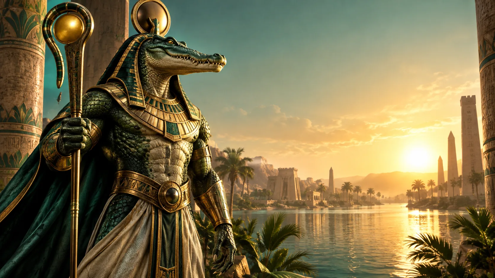 Amunbet support banner met god Sobek aan de Nijl — hulp en klantenservice voor Belgische spelers